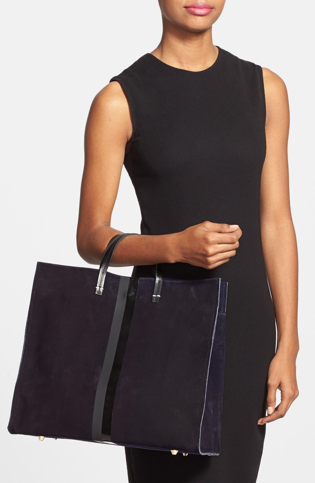 Clare V. Glossy Stripe Simple Tote, Alternate, color, 