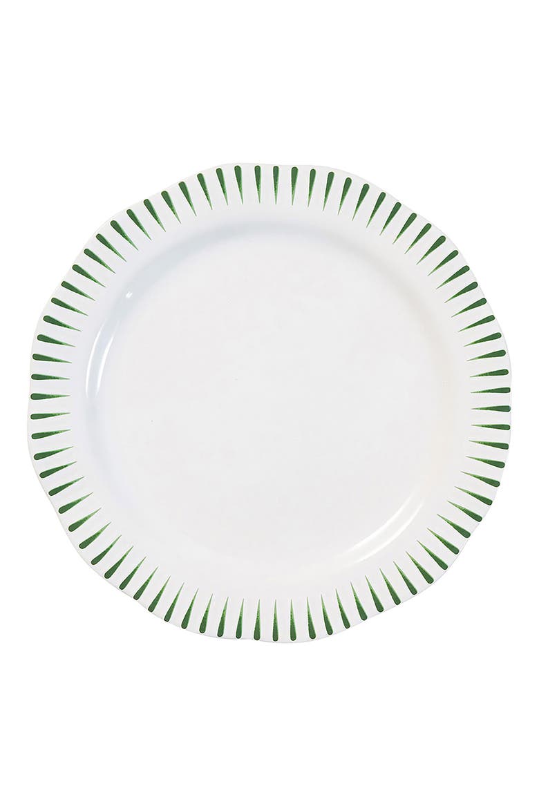Sitio Stripe Dinner Plate, Main, color, BASIL