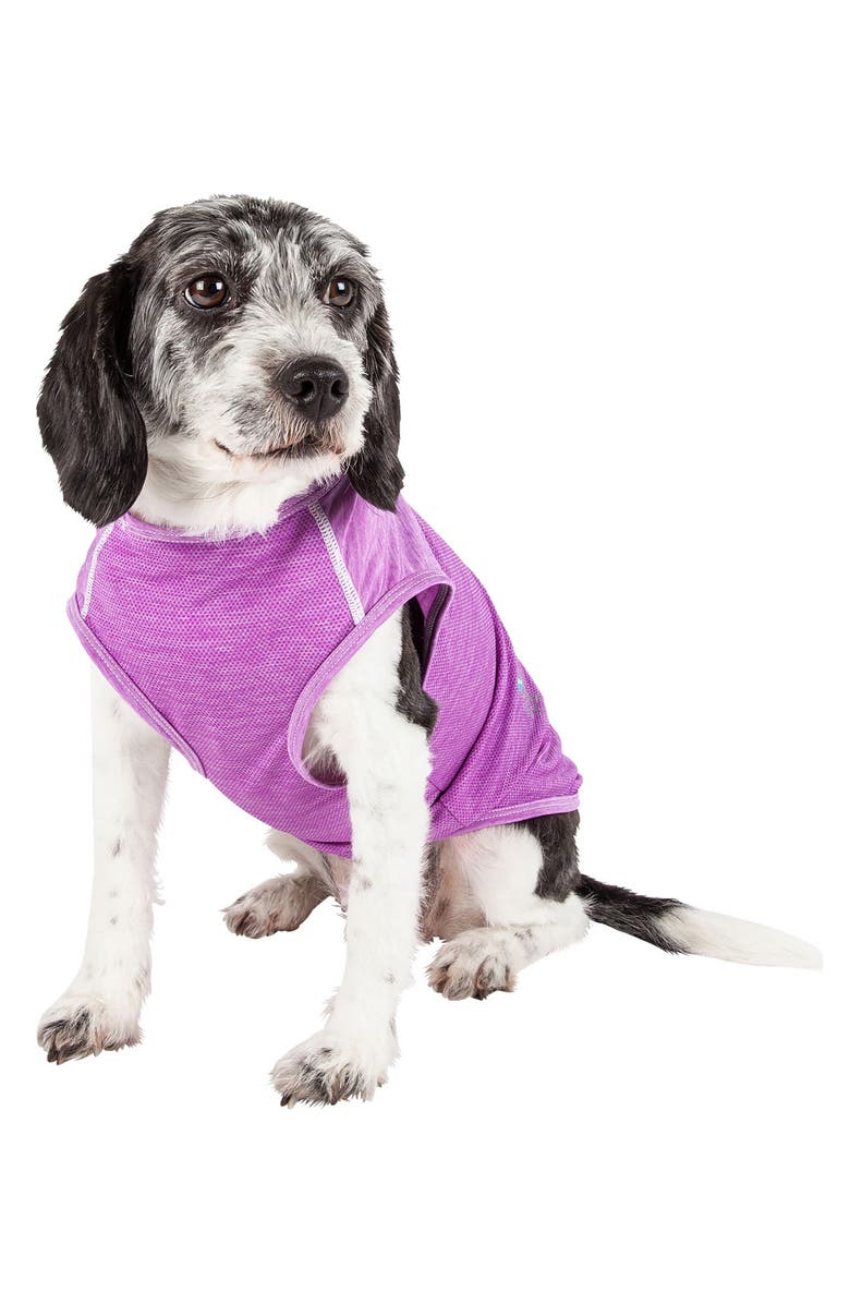 PET LIFE ACTIVE 'Aero-Pawlse' Heathered Tank Top, Alternate, color, Maroon/ Purple