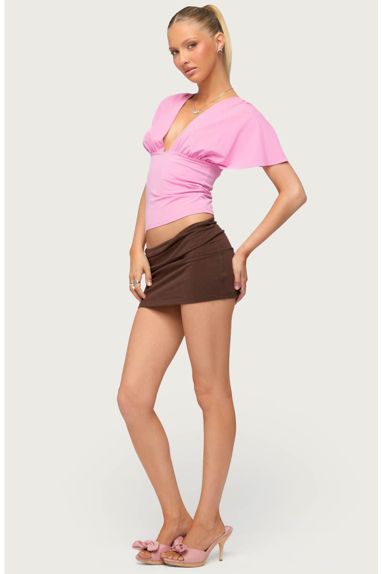 Aisha Low Rise Miniskirt, Alternate, color, BROWN