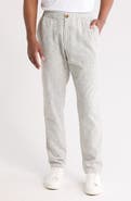 14th & Union Elastic Waist Linen Blend Trim Fit Pants
