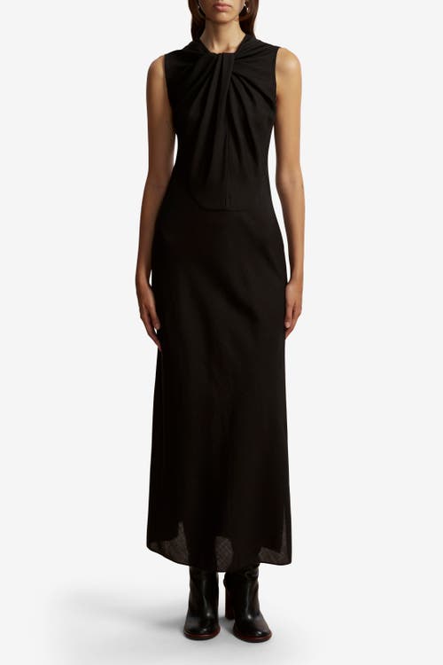 Marina Moscone Lightweight Wool Twist Panelled Dress in Black 