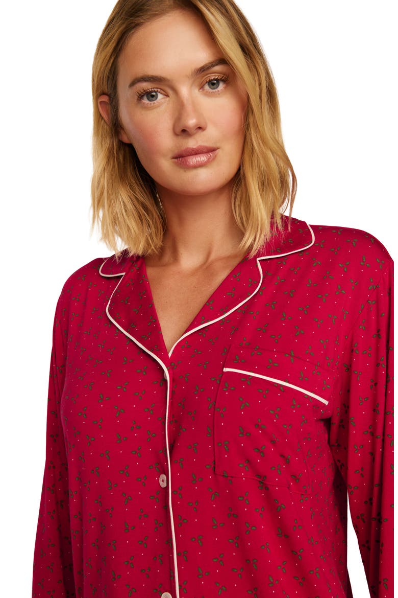 Gisele Printed Short Pajamas, Alternate, color, HOLLYBERRY HOLLY RED