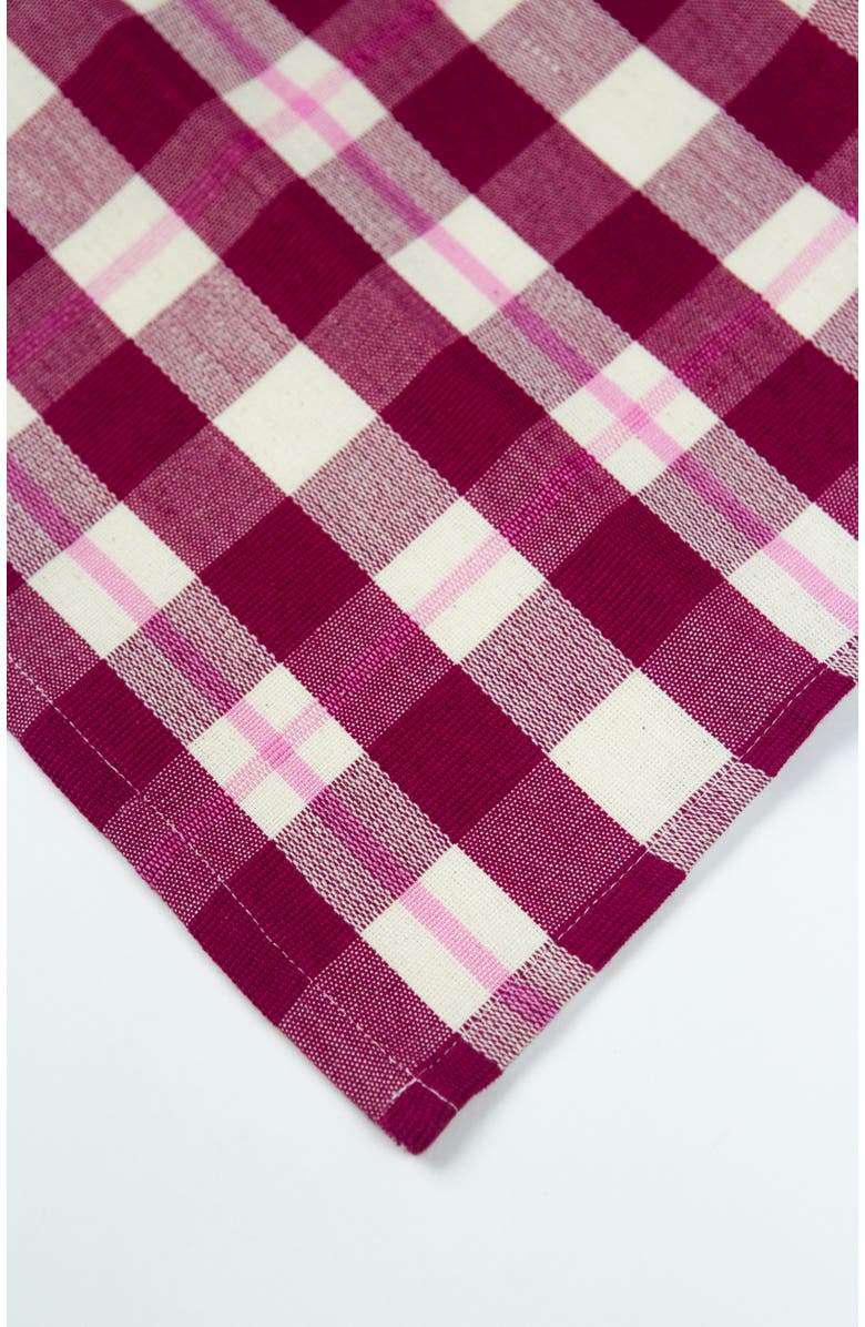 Archive New York Abigail Cranberry Handwoven Cotton Plaid Napkins, Set of 4, Alternate, color, Burgundy