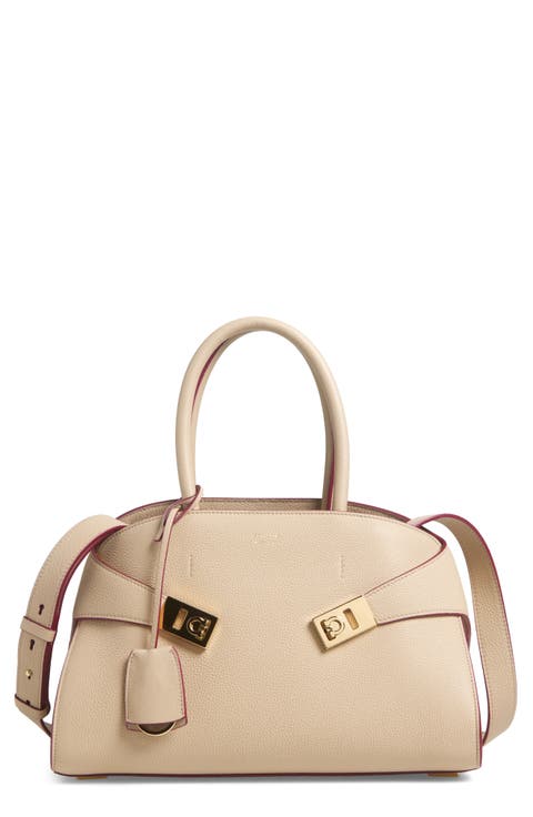 Small Hug Leather Top Handle Bag