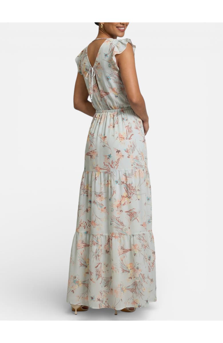 RACHEL Rachel Roy Short Flutter Sleeve Alice Maxi Dress, Alternate, color, Sky Floral