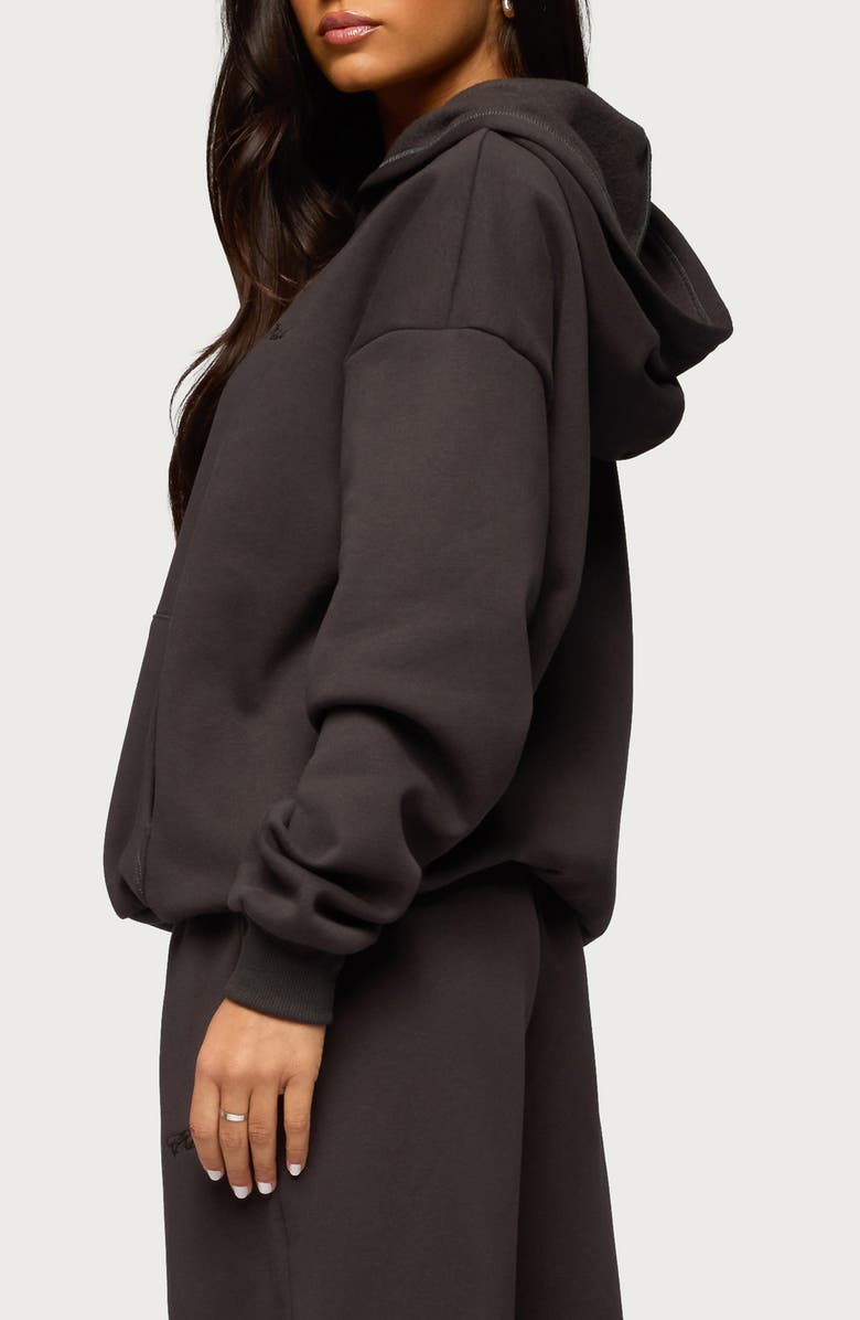 EDIKTED Basic Girl Oversize Hoodie, Alternate, color, Dark-Gray