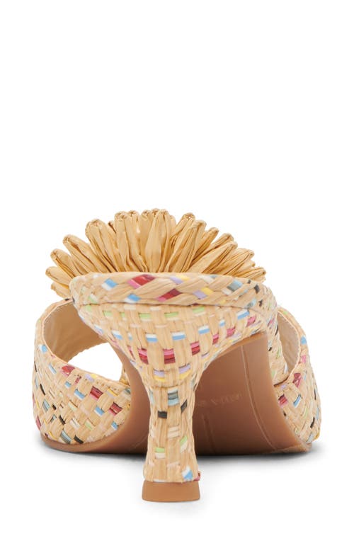 Dolce Vita Lourde Floral Kitten Heel Sandal In Pastel Multi Raffia