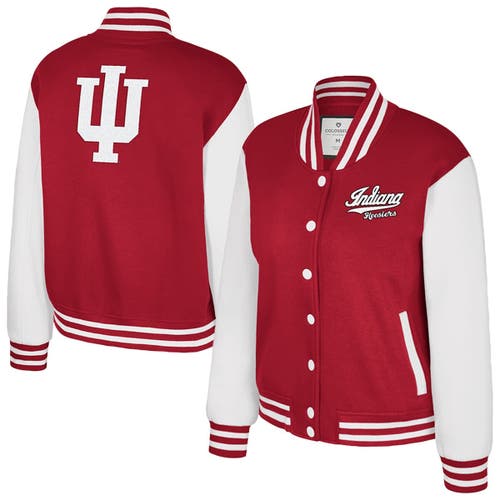 Colosseum Women's Crimson Indiana Hoosiers French Baguette Full Snap Fleece Jacket In Red