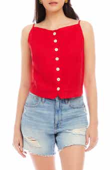 Elis Linen Button-Up Top