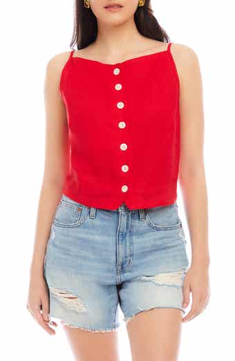 Elis Linen Button-Up Top
