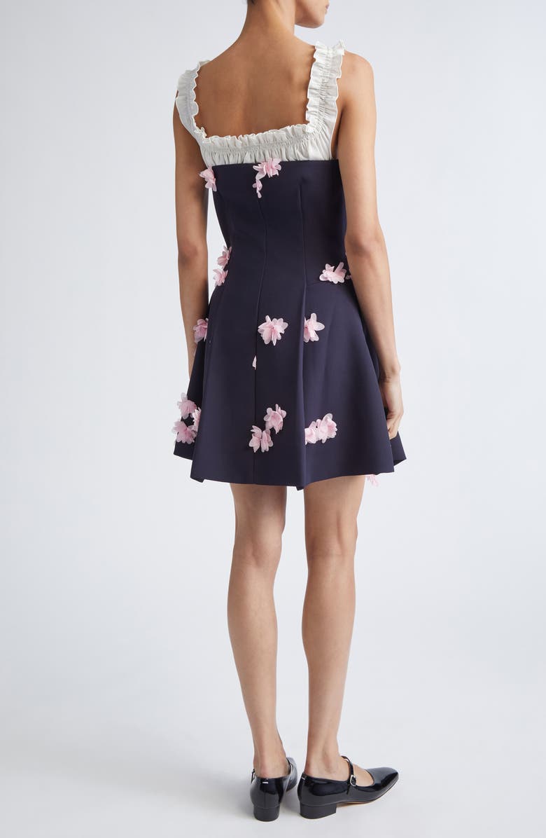 Stine Goya Floral Appliqué Mixed Media Fit & Flare Cocktail Dress, Alternate, color, Pink Petunia