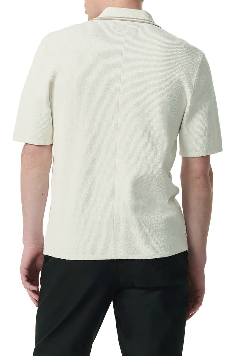 rag & bone Johnny Toweling Rib Polo, Alternate, color, Ivory