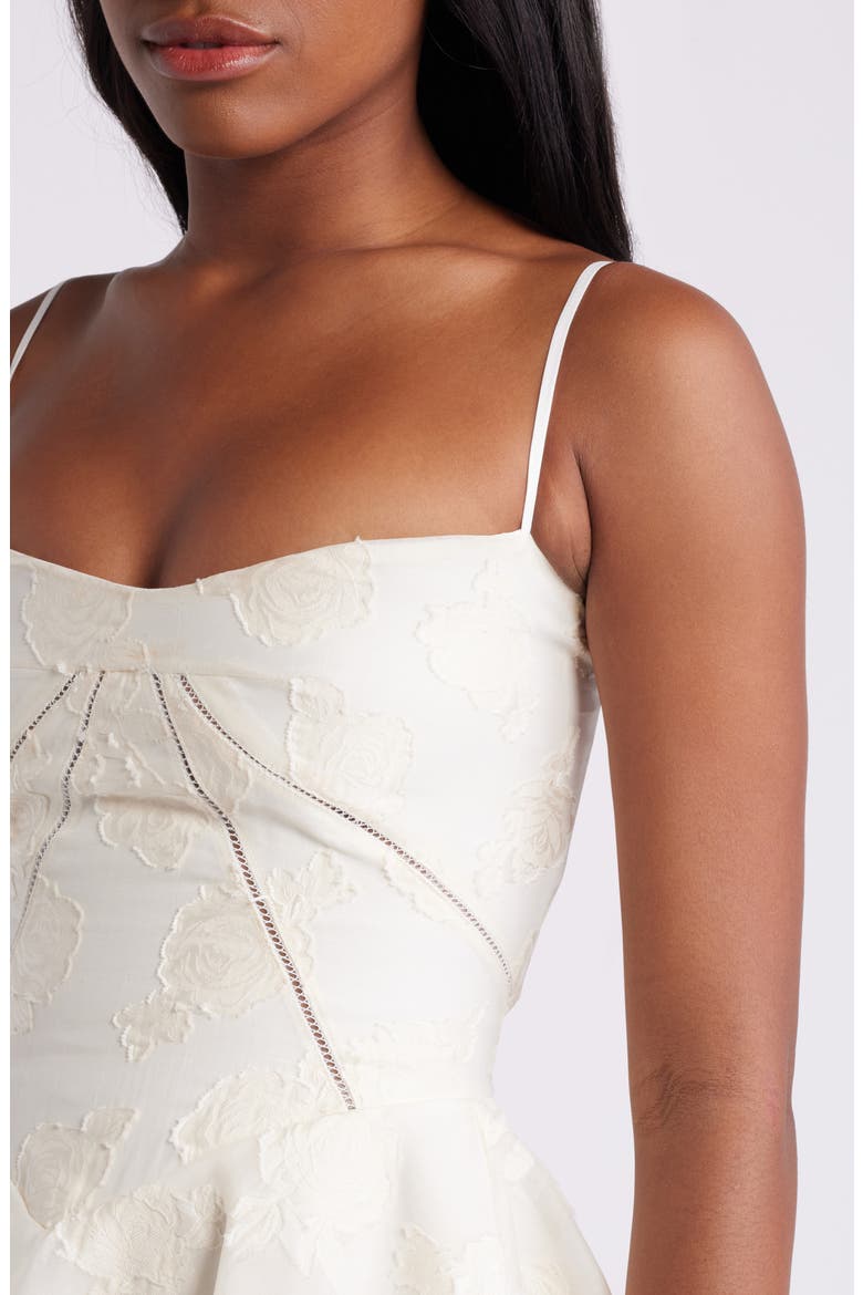 Serenita Jacquard Fit & Flare Cocktail Minidress, Alternate, color, CREAM
