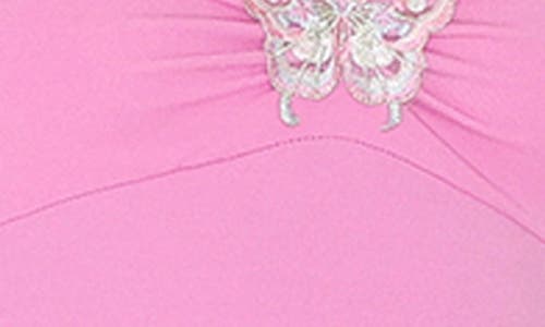 Tiger Mist Celestine Embroidered Butterfly Halter Top In Pink