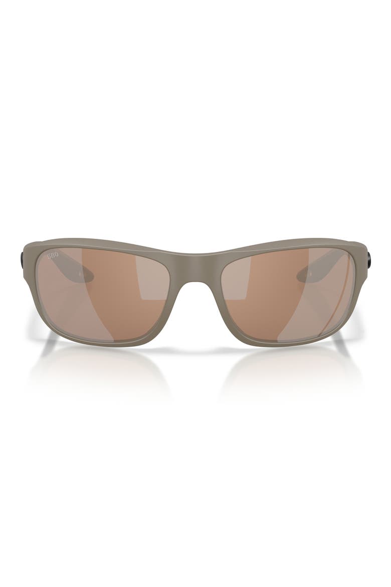 Clipperton 58mm Polarized Rectangular Sunglasses, Main, color, SAND / COPPER SILVER 580G