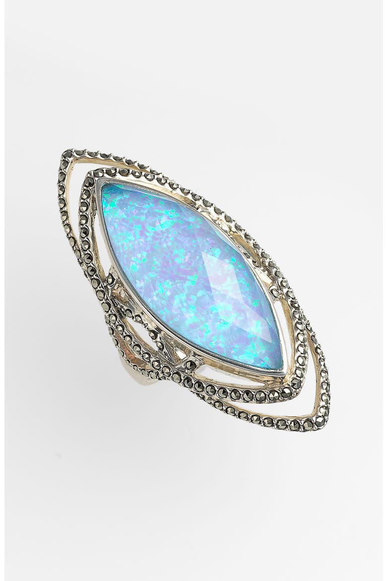 'Lagoon' Gilson Opal Ring, Main, color, SILVER/ BLUE