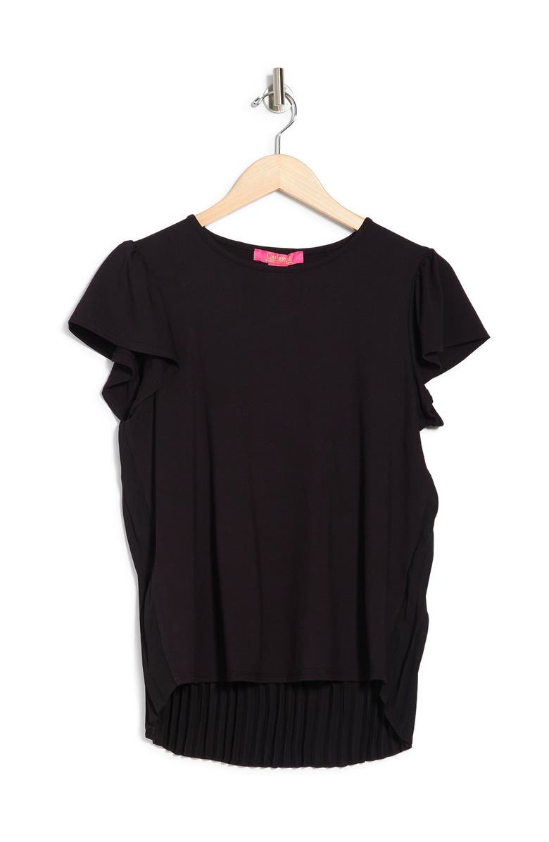 Catherine Catherine Malandrino Pleated Back Flutter Sleeve Top, Alternate, color,