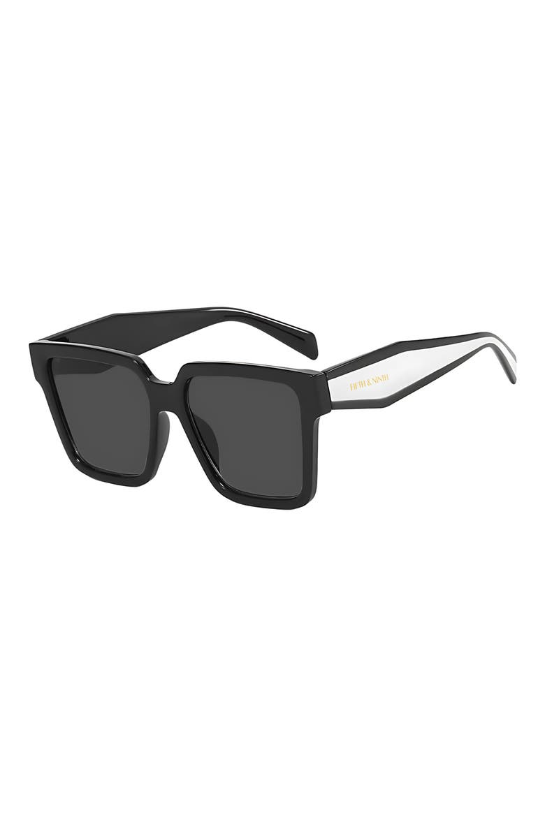 West 62mm Oversize Polarized Square Sunglasses, Alternate, color, BLACK/ BLACK