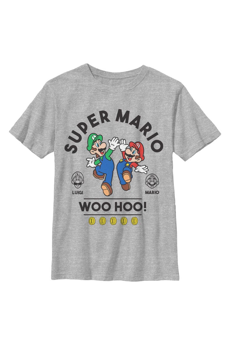 Boy's Nintendo Woo Hoo Brothers  Graphic T-Shirt, Main, color, Sport Grey