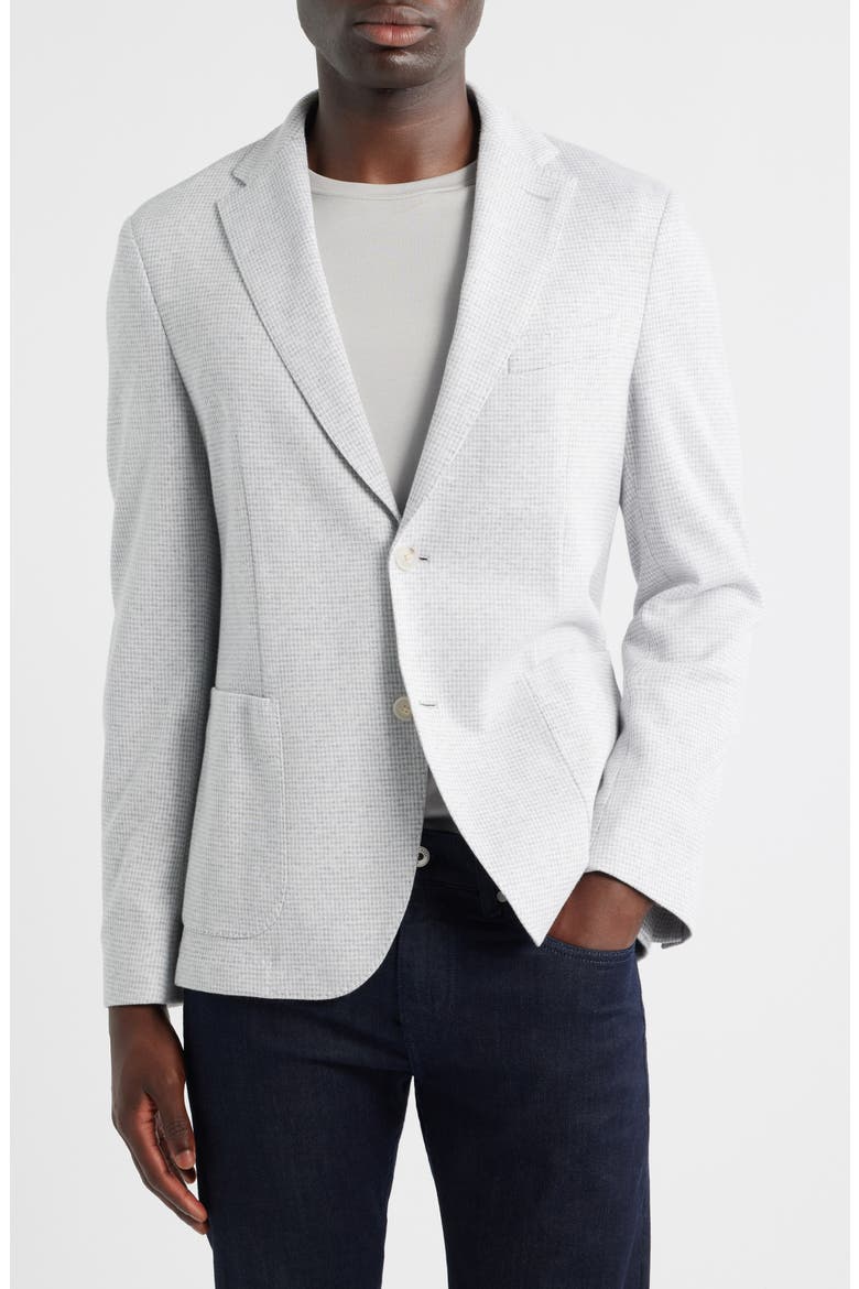 Hanry Slim Fit Microcheck Knit Cotton Blend Sport Coat, Main, color, SILVER