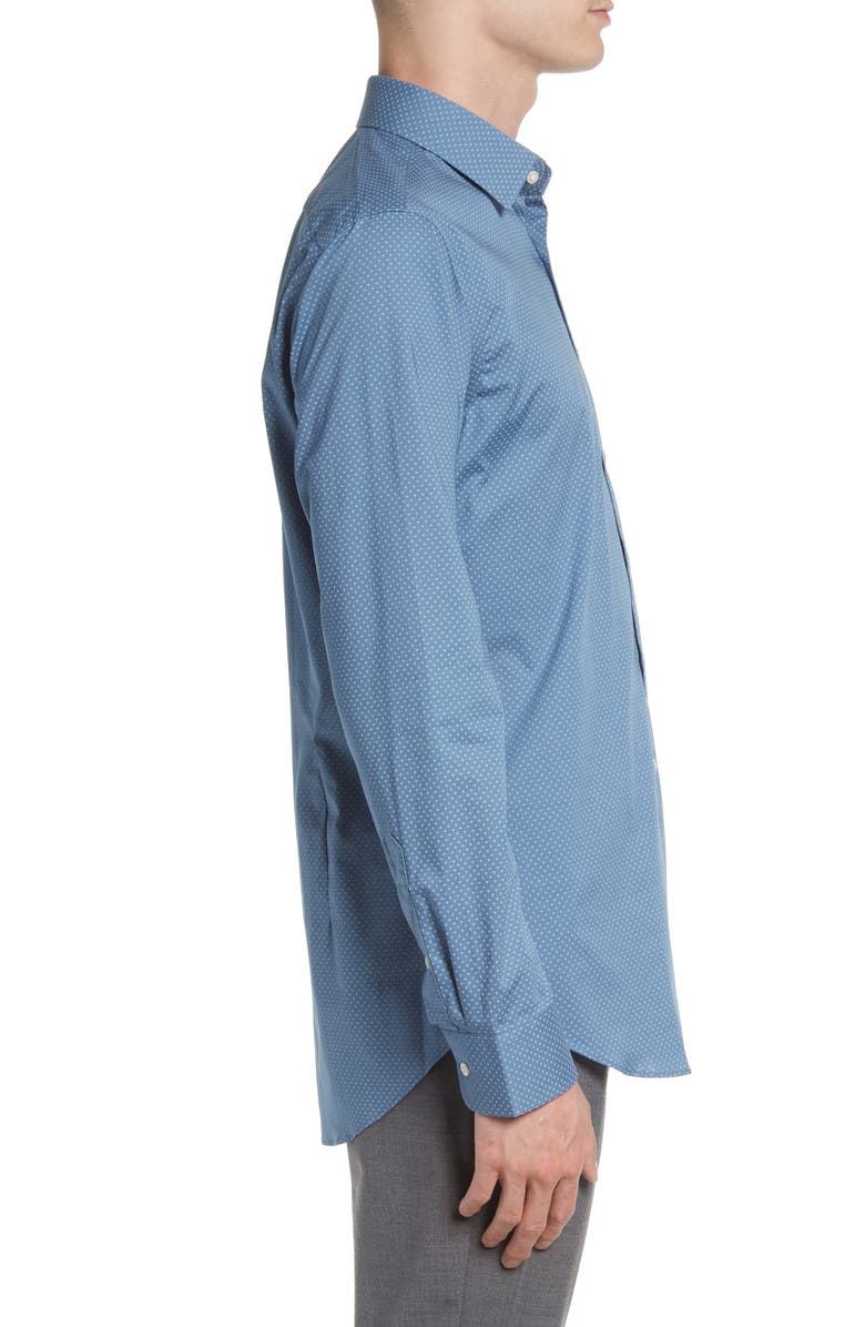 Nordstrom Extra Trim Fit Neat Non-Iron Cotton Dress Shirt, Alternate, color, 