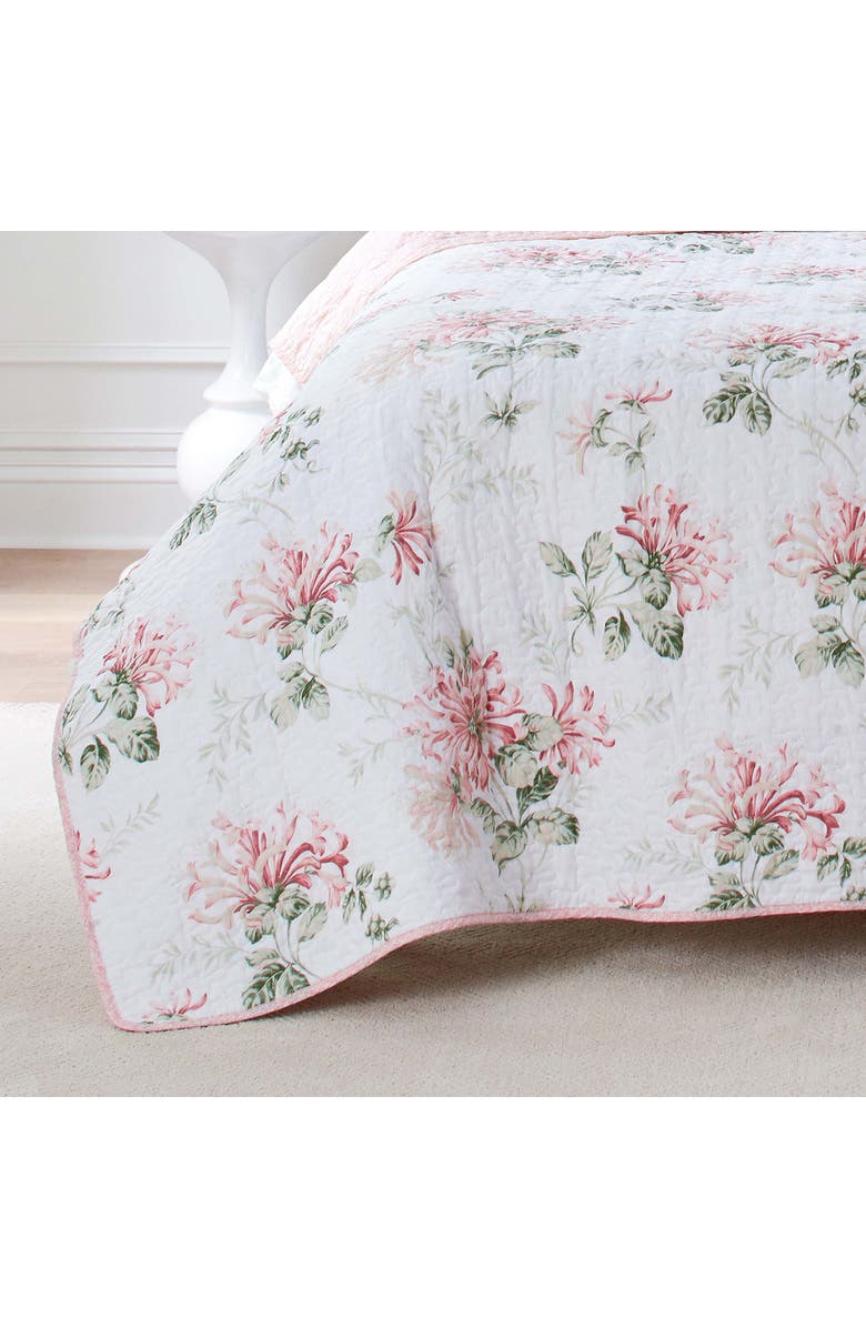 Laura Ashley Honeysuckle Twin Quilt & Sham Set, Alternate, color, Blush