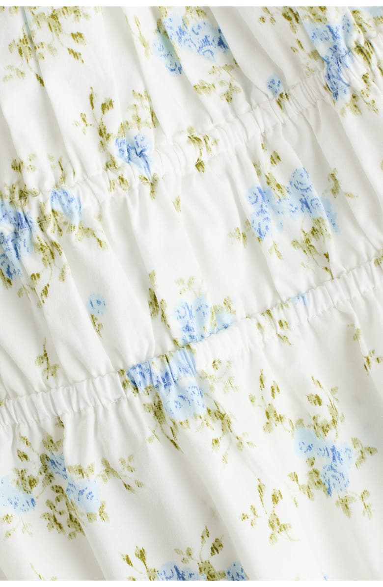 H&M Puff-sleeved Poplin Dress, Alternate, color, Cream/Floral