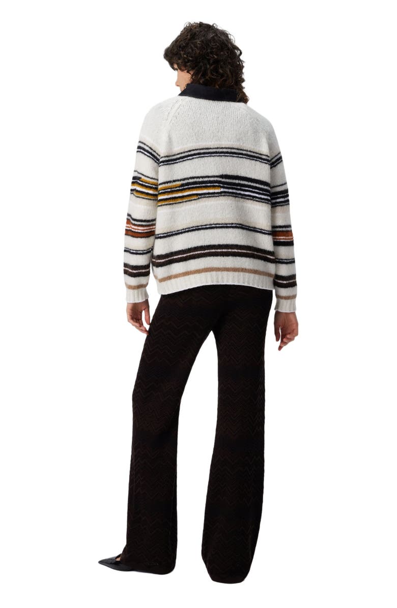 Missoni Crew Neck Striped Sweater In Wool, Mohair And Alpaca, Alternate, color, Multicoloured