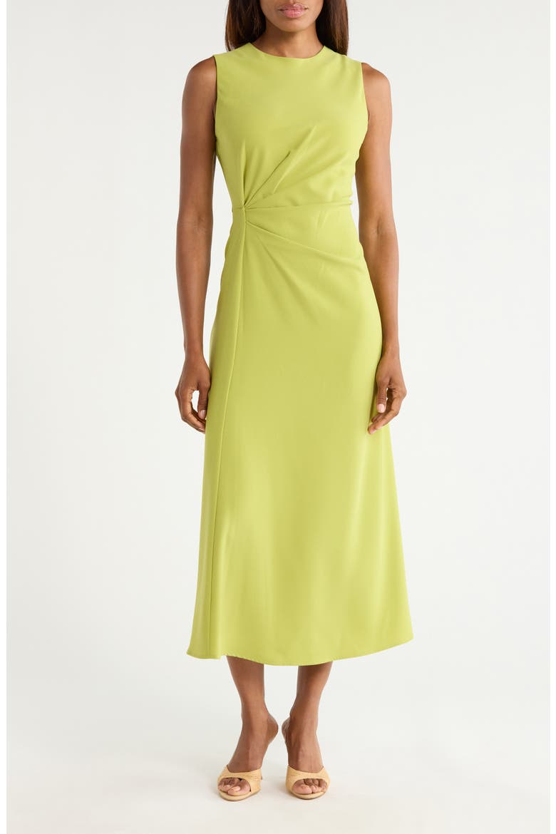 Side Ruched Sleeveless Dress, Main, color, SAGE