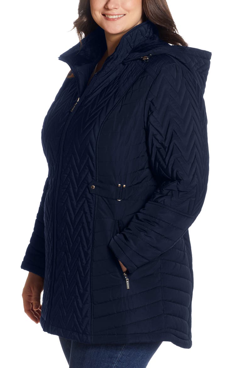 Chevron Quilt Jacket, Alternate, color, NAVY