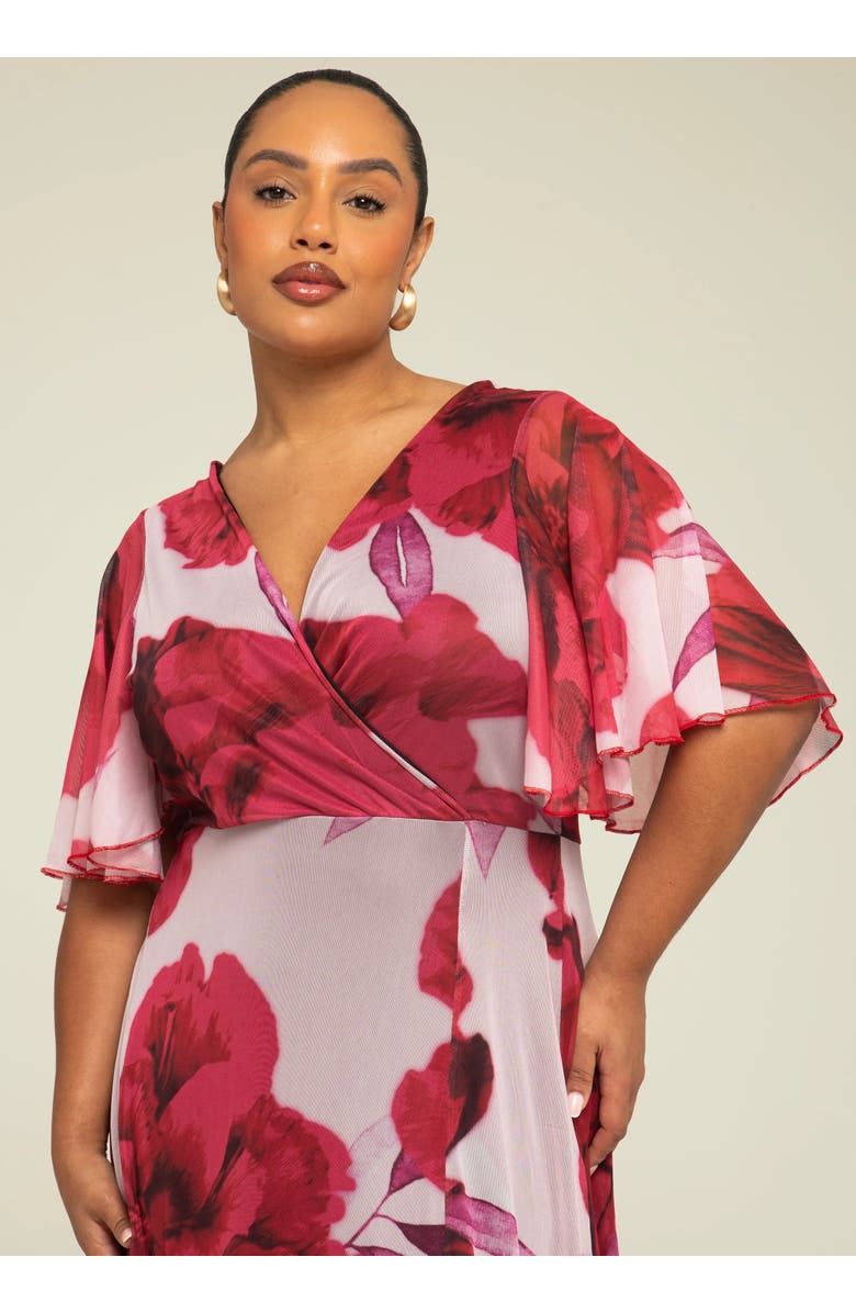 FASHION-SZN CURVE Elegant Flowing Floral Maxi Dress, Alternate, color, Pink