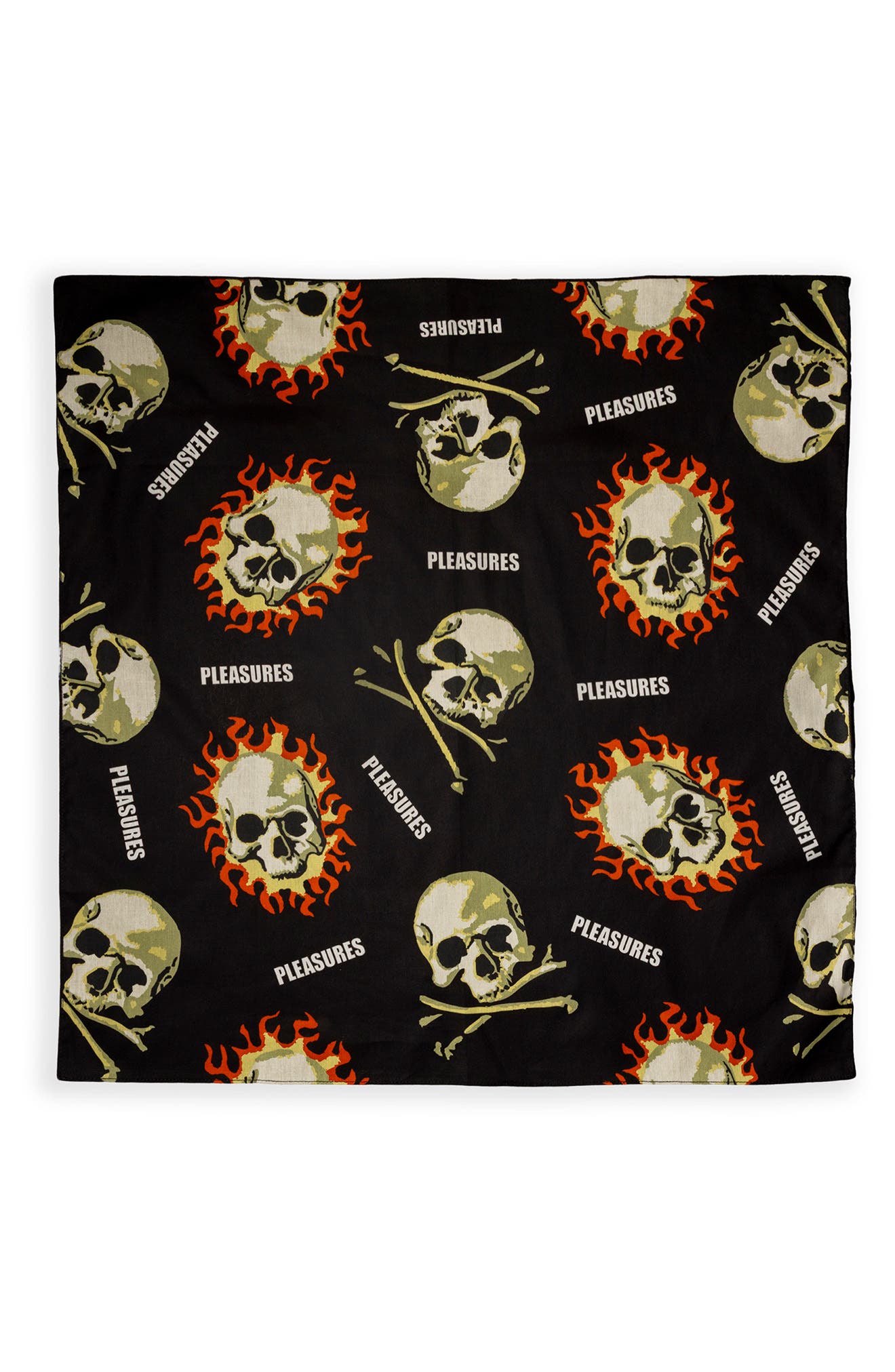 PLEASURES Skull Bandana, Main, color, Black