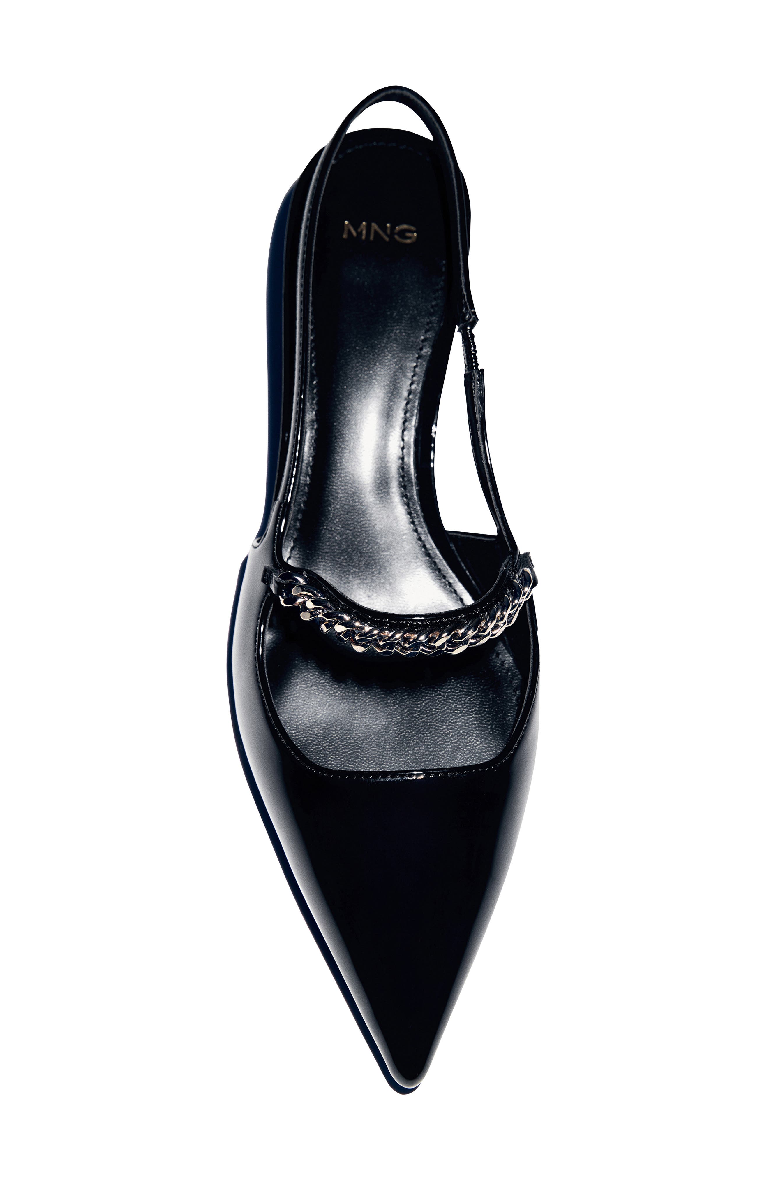 MANGO Slingback Pointed Toe Mary Jane Kitten Heel Pump, Alternate, color, 