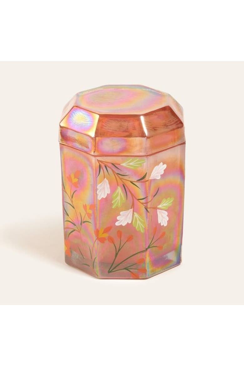 Aravali Hand-Painted Glass Decorative Object Pink, Main, color, Pink