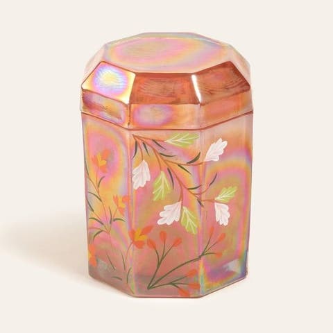 Aravali Hand-Painted Glass Decorative Object Pink