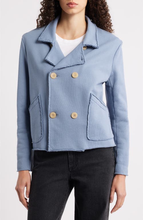 Frank & Eileen Mini Belfast Crop Knit Peacoat In Gray