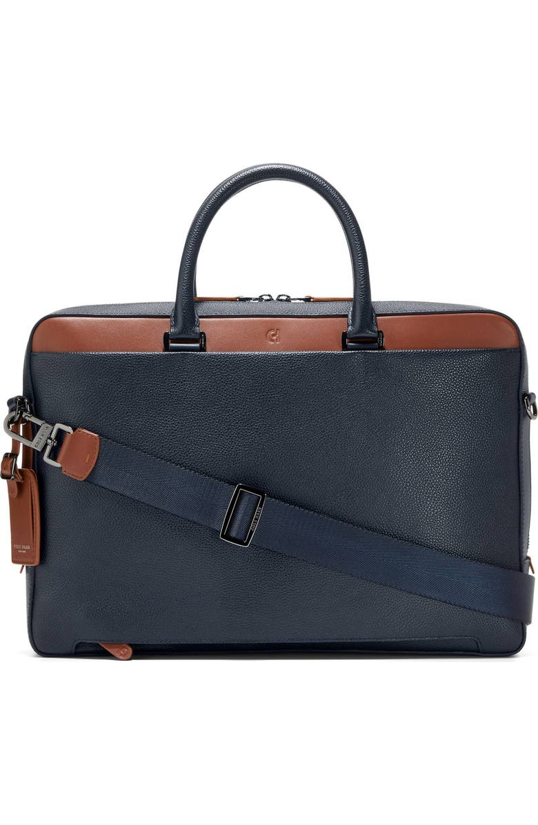 Cole Haan Damon Briefcase, Alternate, color, Navy Blazer/ New British Tan