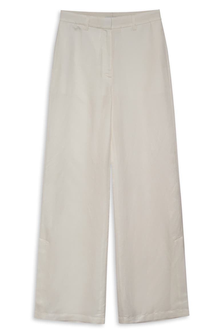 Lyra Wide Leg Linen Blend Trouser, Alternate, color, DOVE LINEN BLEND
