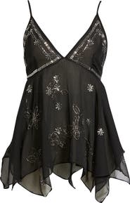 Free People Robbie Floral Embellished Top