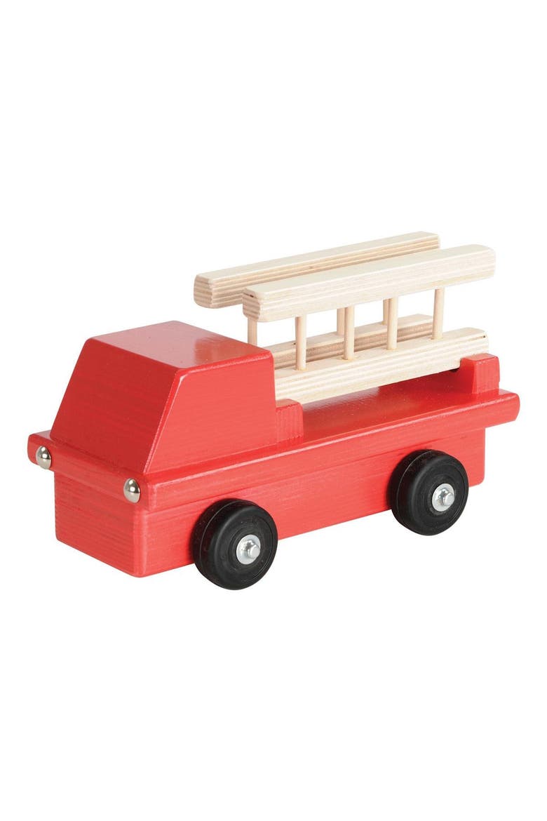 Birch and Maple Wooden Fire Truck, Main, color, Beige