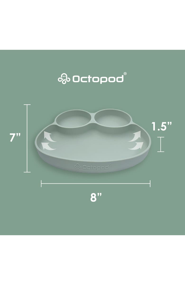 Abiie Octopod Frog Silicone Suction Dish Plate, Alternate, color, Grey
