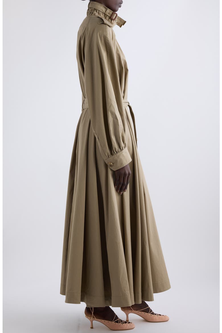 High Neck Cotton Gabardine Trench Coat, Alternate, color, SOFTEN BROWN