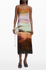 Desigual Watercolor Stripe Slipdress