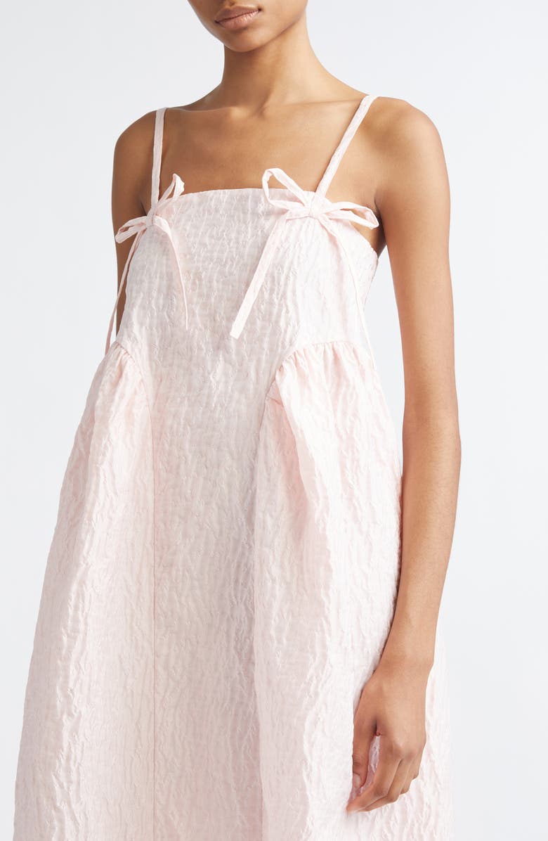 Cecilie Bahnsen Ambra Floral Lobelia Matelassé Babydoll Dress, Alternate, color, Blush Pink