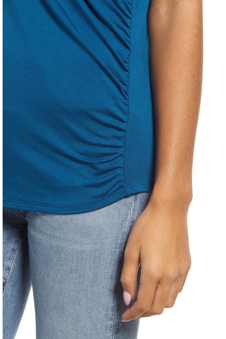 Faux Wrap Tank, Alternate, color, TEAL