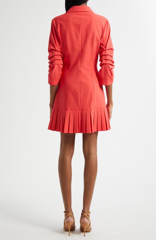 Cinq À Sept Lucilla Topstitched Pleated-hem Mini Shirtdress In Multi
