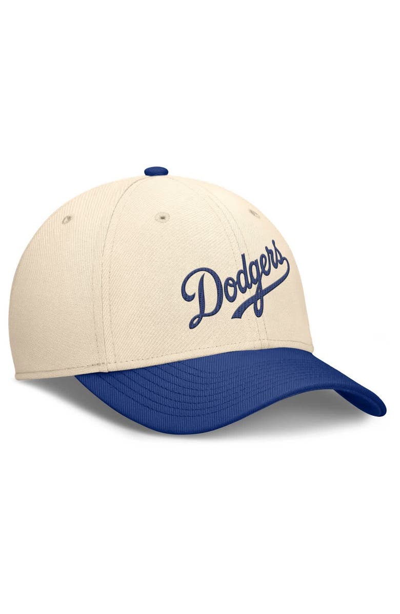 Nike Men's Nike Natural/Royal Los Angeles Dodgers Statement Rise Performance Flex Hat, Alternate, color, 