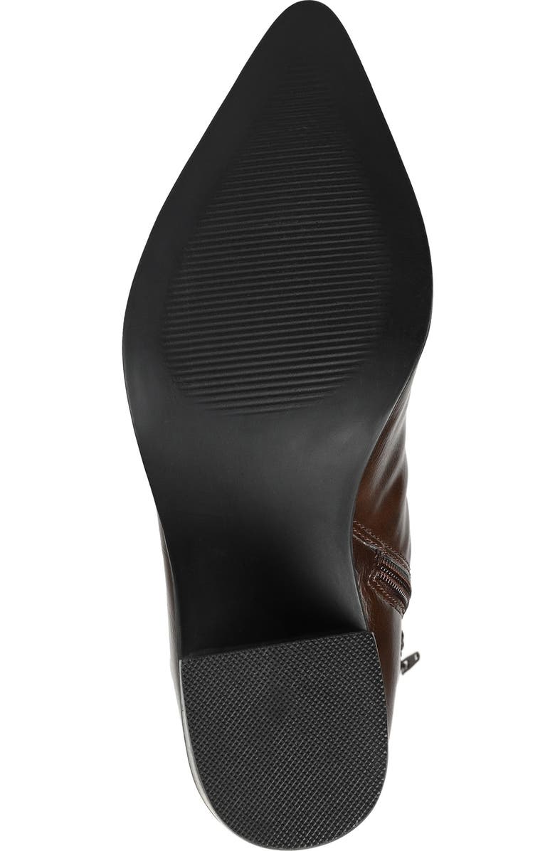 Journee Collection Daria Whipstitch Tall Vegan Leather Western Boot, Alternate, color, Brown