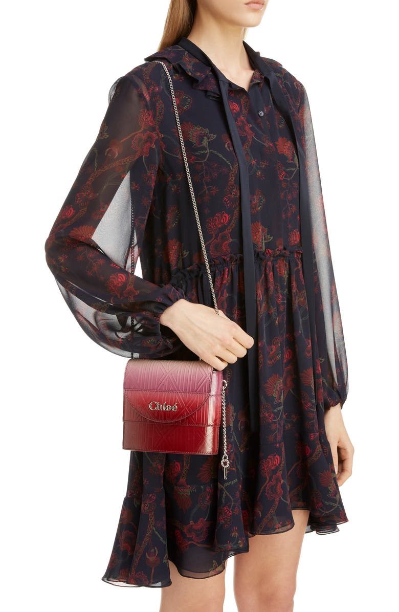 Chloé Aby Lock Monogram Embossed Leather Crossbody Bag, Alternate, color,